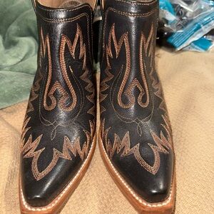 Ariat Black and Brown Embroidered Ankle Boots